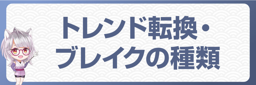 FXにおけるトレンド転換・ブレイクの種類